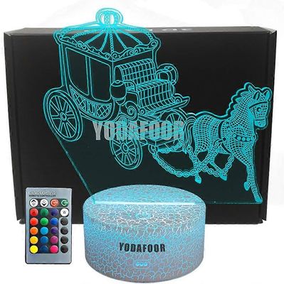 SBSG 3D yövalo hevosvetoinen vaunu vaunun muoto 2D-pöytävalaisin hevosen ystäville lelut hevoslahja