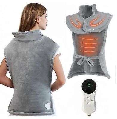 Lämmitystyyny, sähköinen lämmitystyyny selän niska- ja hartiakipujen lievittämiseen Harmaa 60x90cm