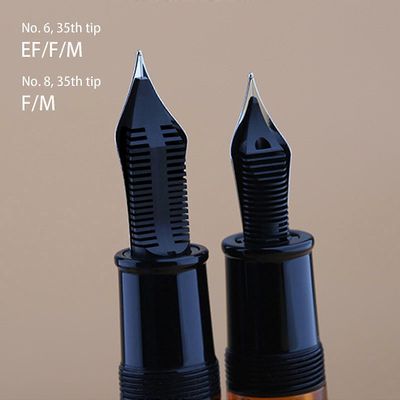 Majohn P139 mäntämustekynä 6 8 EF/F/M Kärki messinkimäntälahjakynä harmaaP0Mr 6 M-0.7mm