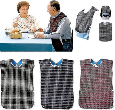 3 Pack Voksen Hagesmække med Crumb Catcher - Vaskbar Voksen Dining Bib, Stor voksen