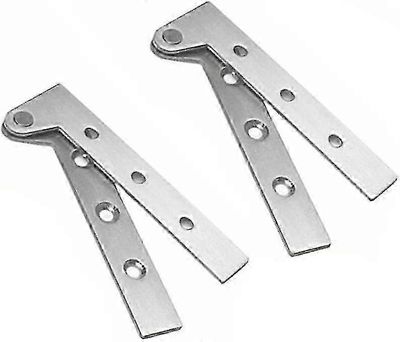 360° pyörivä harjattu hopeasarja, jossa on kaksi 4 tuuman offset-ruostumattomasta teräksestä valmistettua piilotettua oven saranaa