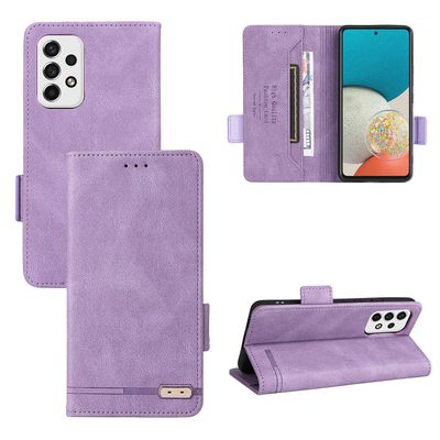 Gangxun Etui til Samsung Galaxy A53 5g læderetui Folio Flip med kreditkortspor Etui Coque Lilla
