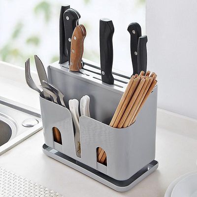Knivholder Multifunktionel Organizer Knivgaffel Ske Stativ Skærebræt Bestik Opbevaring Køkkenknive Tilbehør