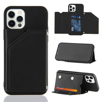Gangxun Sag til Iphone 11 Pro Vintage Cuir Cover Læderetui Kofanger - Noir