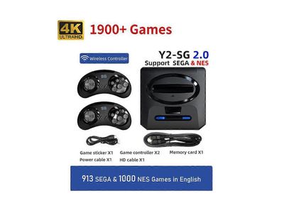 Werleo 16-bittinen Md Retro Video Game Langaton konsoli Game Stick 4K Hdmi sisäänrakennettu 1913 Klassiset pelit Sega Genesis Mini / Mega Drive