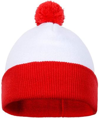 Rød hvid manchet Strik Beanie Hat strikket stof hat til