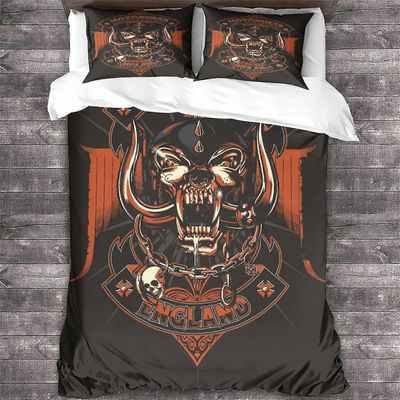 Kerota Motorhead-pussilakanavuodevaatteet, mikrokuituinen heavy metal -bändi Rock 'n' Roll Kolmiosainen vuodevaatteet pussilakanoilla Single135x200cm