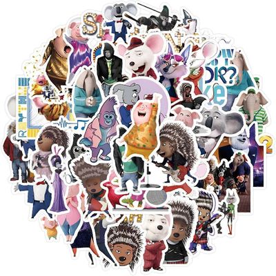 Wjiaer 50kpl laula tarroja hauska esteettinen amerikkalainen sarjakuva elokuva vinyyli vedenpitävä kannettaville tietokoneille vesipullo matkatavar...