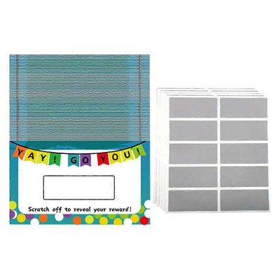 Tyhjät raaputusarvat DIY-askarteluarkit 50kpl setti luokkahuoneen palkintoihin, syntymäpäiväyllätyksiin, juhlapeleihin ja interaktiivisiin lippuihi...