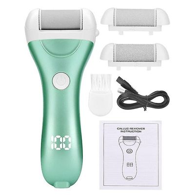 Ebox Elektrisk fodfil til hæle - pedicure callus remover til død, hård hud Grøn