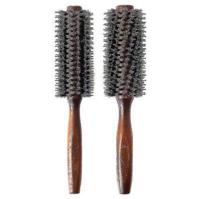villsvin børste børste sett med nylon pin detangling hårbørste med trehåndtak for retting curling volumizing og detangling (2 i 1)