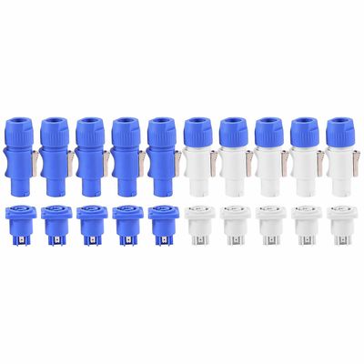 10 Sett Powercon Type A Nac3fca +nac3mpa-1 Chassis Plug Panel Adapter