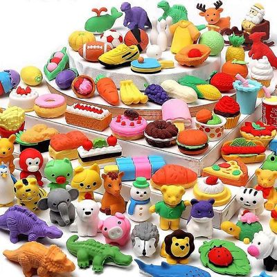 50 pakkaus eläinten pyyhekumit lapsille Irtotavarana pöytä lemmikit luokkahuoneen palkinnot Aarrelaatikkolelut luokkahuonetarvikkeille, 3D-palapeli...