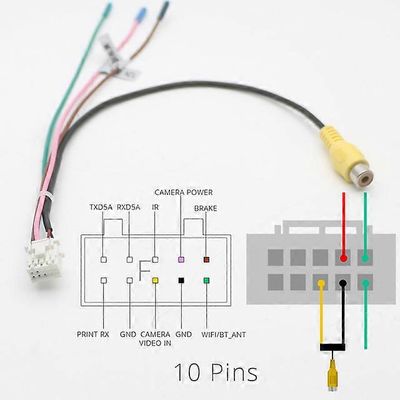 universaali 6 10-nastainen RCA-kamera videotulo IR-jarrun ohjausjohtokaapelin sovitin liitin android-radio bluetooth-lähettimet autotarvikkeet 10Pi...