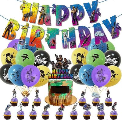 Ubiuo Fornita Party Syntymäpäiväkoristeet Videopelijuhlatarvikkeet