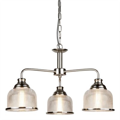 Searchlight Lighting Bistro 3 Let flerarmsloft vedhæng Sølv, Hvid, E27
