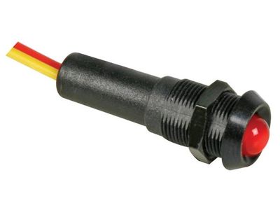 Velleman LED-lampe 24V rød - sort hus