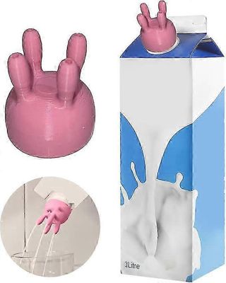 Lehmän utareen maitotölkin korkkiHauska kaatava maitopullon korkki, laatikossa oleva maidonohjain, lypsykone, maitopullon korkki 1pc