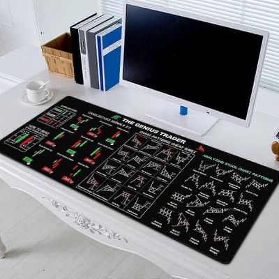 Osakemarkkinat Invest Day Trader Kaupankäynti Hiirimatto Kaavio Kuviot Huijausarkki Suuri Tietokonehiirimatto Pöytämatto ommelluilla reunoilla - Hy...