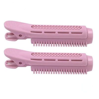 2pcs Hair Curler Clips Klemmer Rødder Perm Stænger Styling Rollers Fluffy Diy Hair Tools Hair Root Volume Clip Hår klip til kvinder Pink