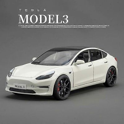 1:24 Model 3 Model Y Model S Model X Alloy Painevalettu Automalli Ääni ja valo Lasten lelukeräilyesineet Syntymäpäivälahja Malli 3 Valkoinen
