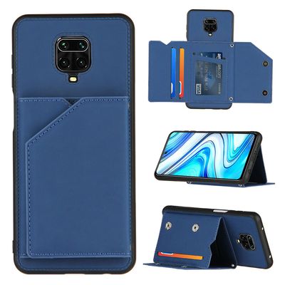 Gangxun Sag For Xiaomi Redmi Note 9 Pro / note 9s Vintage Cuir Cover Læder sag Kofanger - Bleu