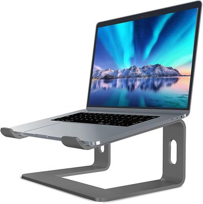 Aluminium Tablet Laptop Stand Notebook Beslag Ergonomisk Elevator Holder Kølestativ Grå