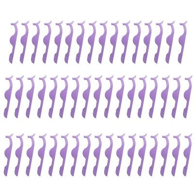 Varychmoo 1/5/30/50pcs Falsk Vippe øjenvipper Pincet Clip Makeup Applikator Tool Lys lilla