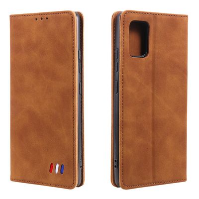 Etui til Xiaomi Mi 10 Lite Cover Magnetisk lukning Tegnebog Bog Flip Folio Stand View Læderbetræk Stødsikker - Brun