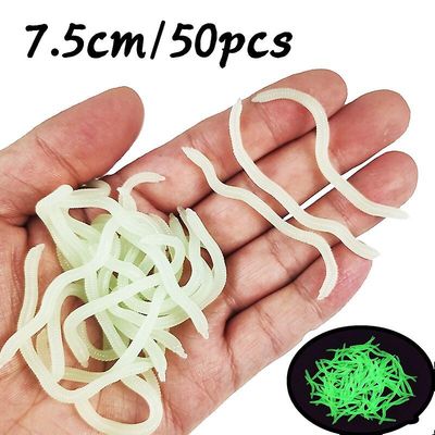 Naturtro rød orm blød lokke regnorm 7,5 CM 50 STK. C