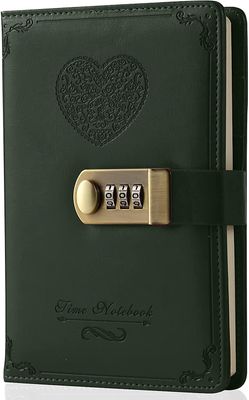 Ubiuo Päiväkirja lukolla tytöille - nahkasalasanan lukituspäiväkirja Söpöt salaiset päiväkirjat Muistikirja yhdistelmälukolla naisille Aikuiset B6-...