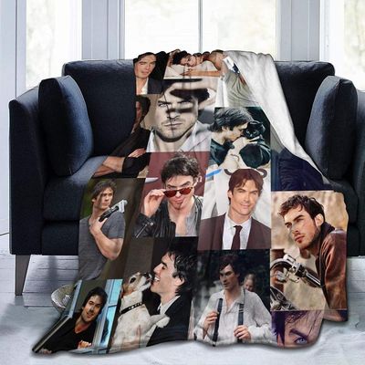 Ian Somerhalder-5 Salvatore tepper kaster plysj fuzzy myk varm for jenter tenåringer kvinner sovesofa kontor-U182 80x60in 200x150cm