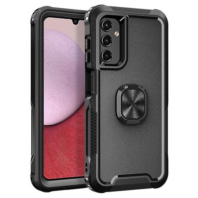 For Samsung Galaxy A14 5G støtte telefonveske plast roterbar ringholder mobiltelefondeksel Svart