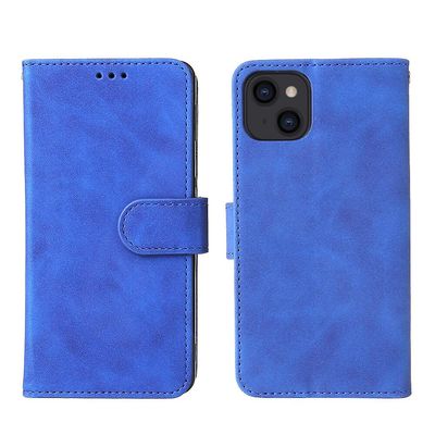 Etui til iphone 13 Mini Cover Premium læder med kortholder Flip Folio magnetisk etui etui coque - sort Blå