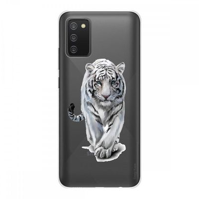 Crazy Kase Cover Til Samsung Galaxy A02s Soft Silicone 1 Mm, White Tiger