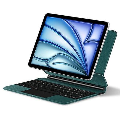 IPad Air 11 (2024) (M2) Bluetooth-näppäimistö magneettinen jousitus PC + PU nahkainen tabletin kotelo - vihreä Monivärinen Green