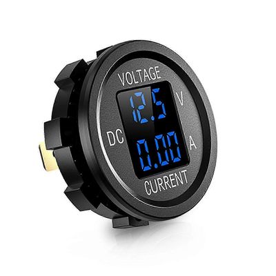 Erittäin tarkka 12 - 24 V digitaalinen volttimittari ampeerimittari autoon - Kaksois-LED-näyttöpaneeli Sininen