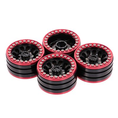 1.9 tuuman pyörät Beadlock Alloy Metal Vanteet Rc 1:10 Truck Rock Crawler Car Punainen