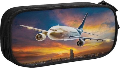 Kerota Penaali Näytä lentokenttä Lentokone Ilma Suuri kapasiteetti Kynälaukku Kynäkotelo Pussipöytä Järjestäjä Penaalit pojille Tytöt Koululaiset T...