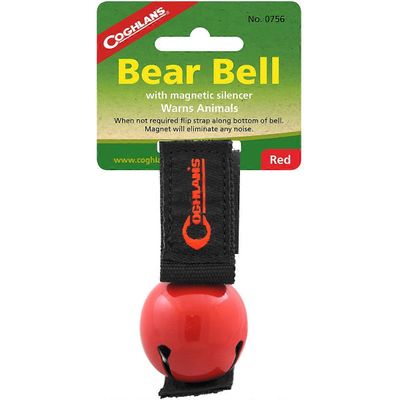 Coghlans Coghlan's Bear Bell w/ Magneettinen äänenvaimennin & kantohihna, Patikointi ja retkeily turvallisuus Punainen One Size
