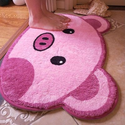 Jimonzi søt dørmatte rosa teppe anime teppe piggy teppe katt teppe grirl teppe soverom gulvmatte myk absorberende baderomsdørmatte hjemme innrednin...