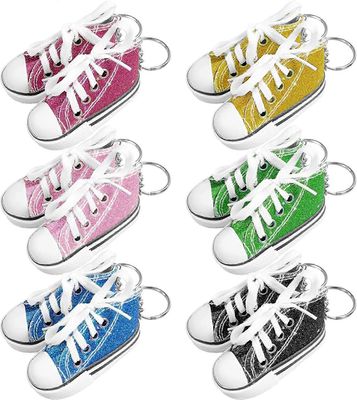 Wjiaer 12 kpl Kenkä Avaimenperä Mini Kengät Avaimenperä Avaimenperä Mini Kangas Kenkä Avaimenperät Kengät Avaimenperät, 12 väriä Kimalteleva