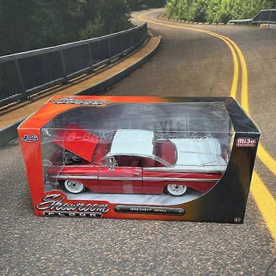 1:24 Painevalettu automalli lelu 1959 Chevy Impala pienoisajoneuvon kopio keräilijä Edition punainen laatikossa