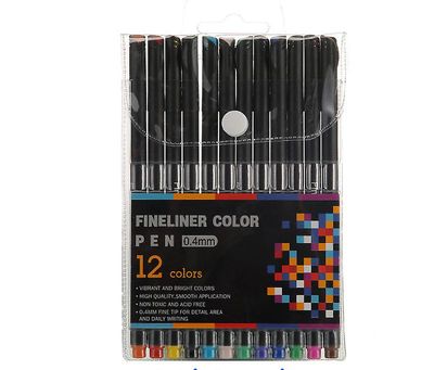 Sofirn 12 Farve Hook Line Pen Maleri Pen Needle Tube Pen Art Supplies 0,4 mm streg farve pen sæt