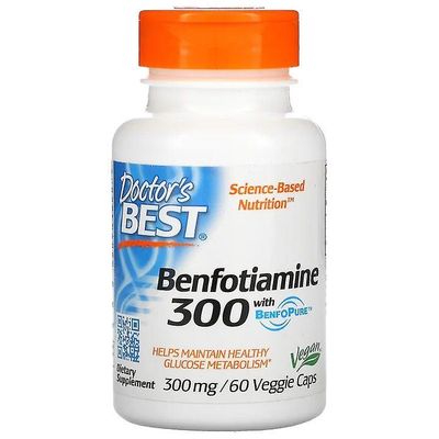 Doctor's Best Lääkärin paras bentodiamiini BenfoPure 300mg Vcaps 60: n kanssa