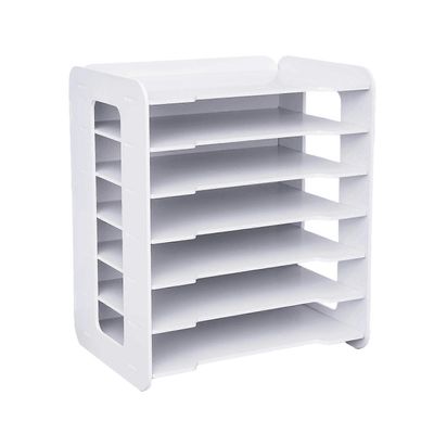 CNCEST 7-kerroksinen puinen tiedostojärjestäjä, suuren kapasiteetin toimistopöytäjärjestäjät, teline