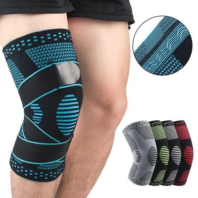 Knæ brace Mediale Støtte Stærk Kompression Protection Kneepads Skridsikker Running Vandring Soccer Basketball Knæpuder Sleeve Blå