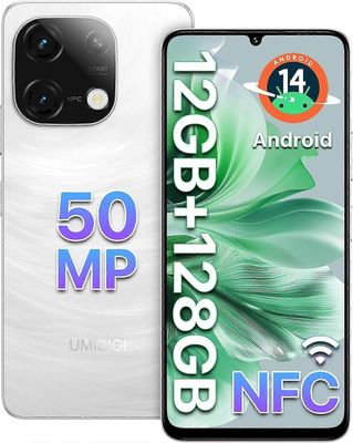UMIDIGI G9C Android 14 lukitsematon matkapuhelin, kahdeksanytiminen 12 Gt + 128 Gt Laajenna 1 Tt Valkoinen