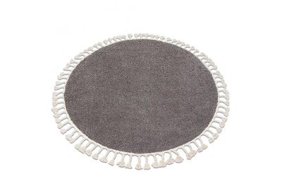 RugsX Tæppe BERBER 9000 cirkelbrun frynser Berber Marokkansk lurvet brun circle 160 cm