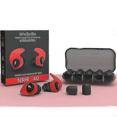 Melua vaimentavat nappikuulokkeet uneen, 6 paria uudelleenkäytettäviä silikoni - + vaahtokuulokkeita